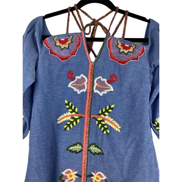 Red Carter womens topEmbroidered chambray strappy - Picture 1 of 10
